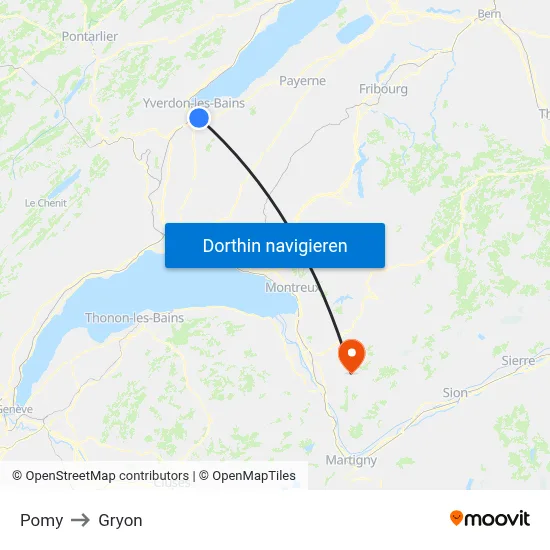 Pomy to Gryon map