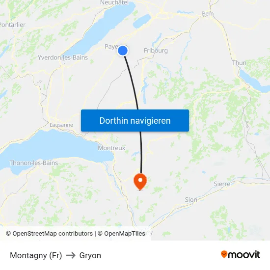 Montagny (Fr) to Gryon map