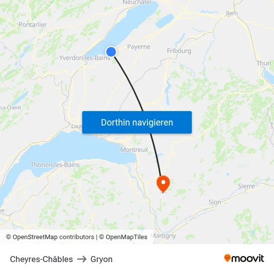 Cheyres-Châbles to Gryon map
