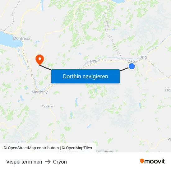 Visperterminen to Gryon map