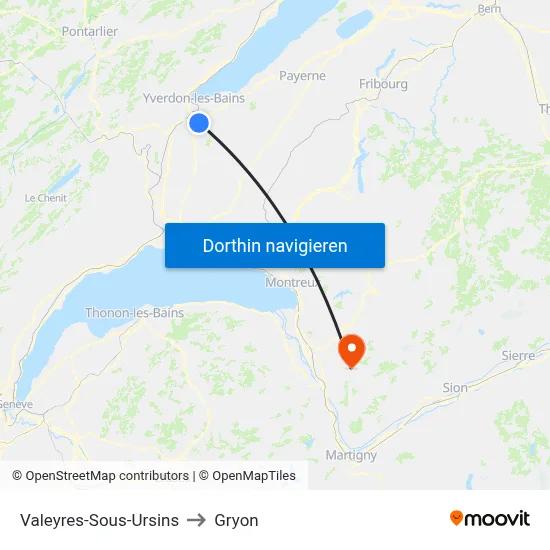 Valeyres-Sous-Ursins to Gryon map