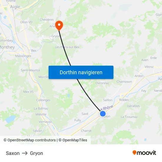 Saxon to Gryon map