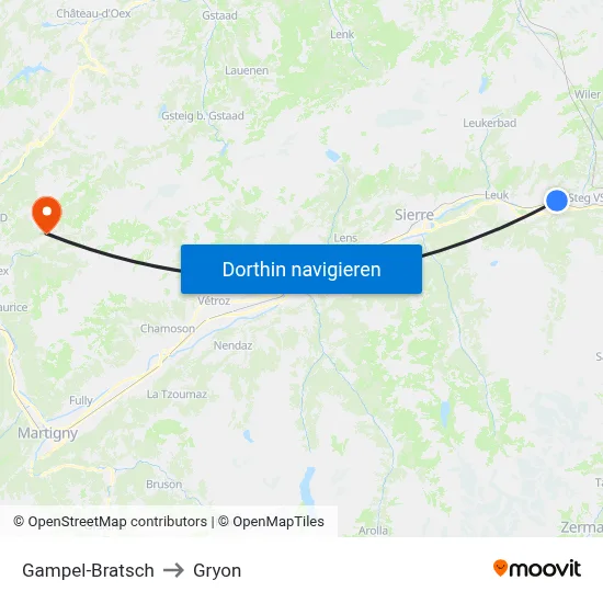 Gampel-Bratsch to Gryon map
