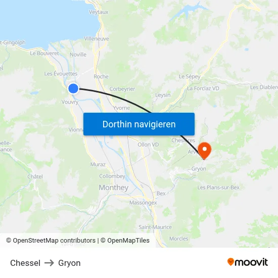 Chessel to Gryon map