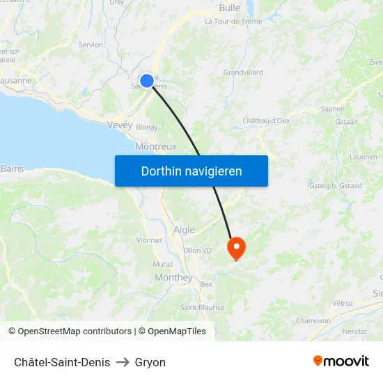Châtel-Saint-Denis to Gryon map