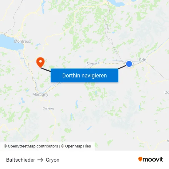Baltschieder to Gryon map