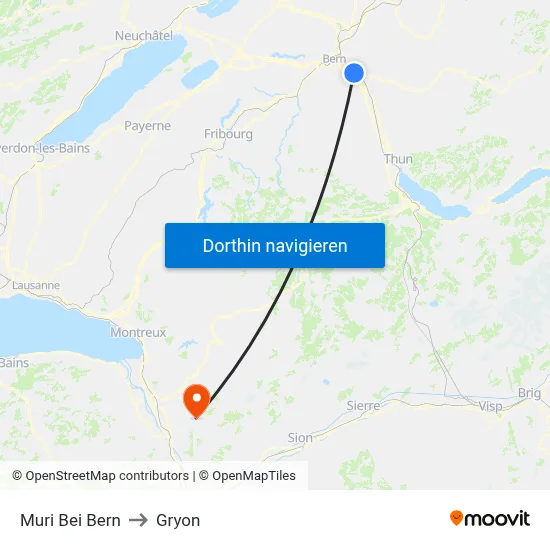 Muri Bei Bern to Gryon map