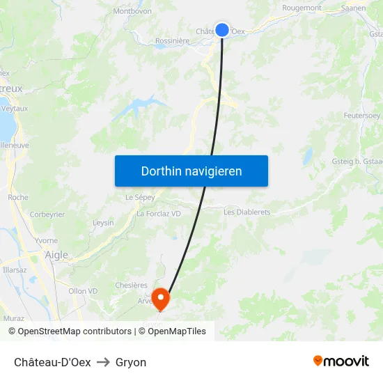 Château-D'Oex to Gryon map