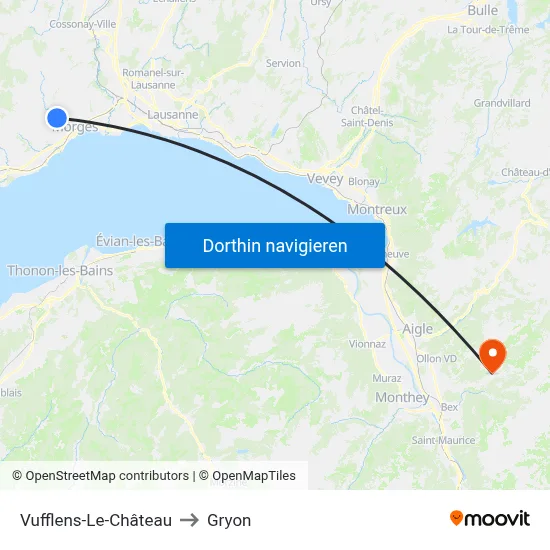Vufflens-Le-Château to Gryon map