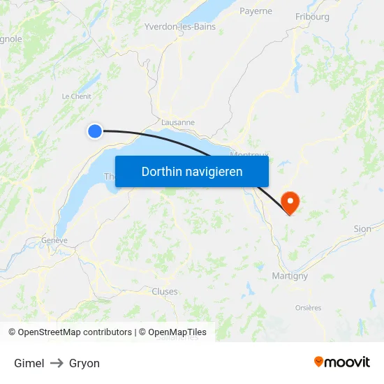 Gimel to Gryon map