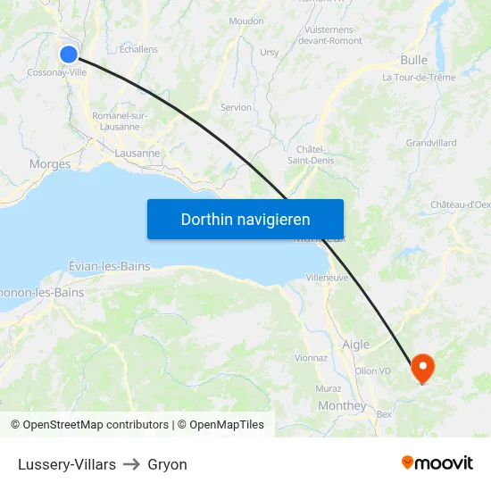 Lussery-Villars to Gryon map