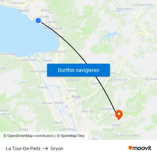La Tour-De-Peilz to Gryon map
