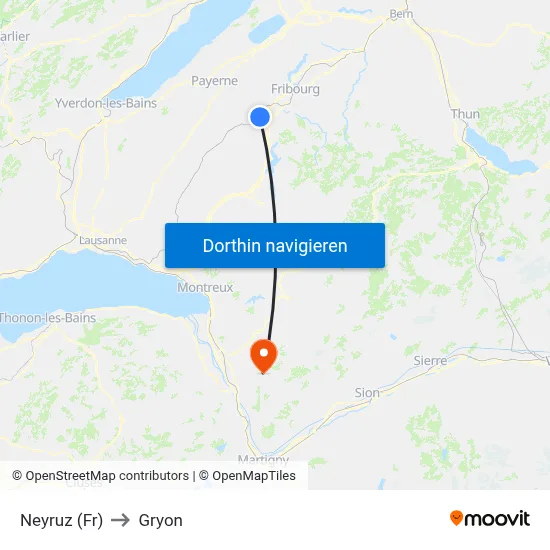 Neyruz (Fr) to Gryon map