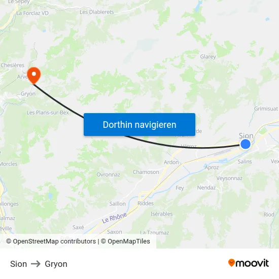 Sion to Gryon map
