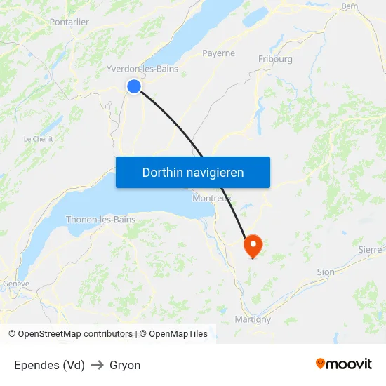 Ependes (Vd) to Gryon map