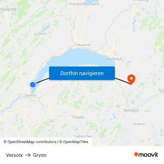 Versoix to Gryon map