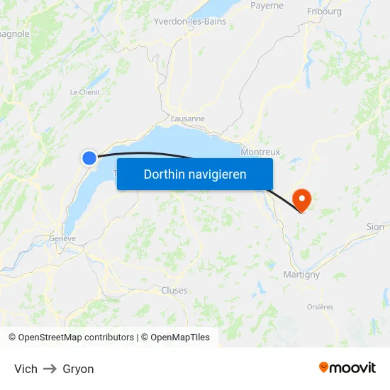 Vich to Gryon map