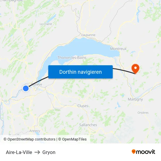 Aire-La-Ville to Gryon map