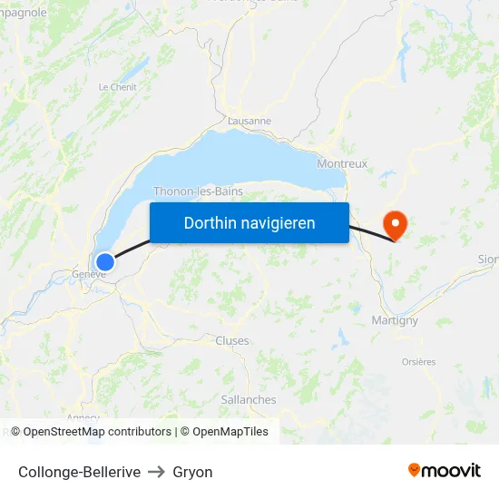 Collonge-Bellerive to Gryon map
