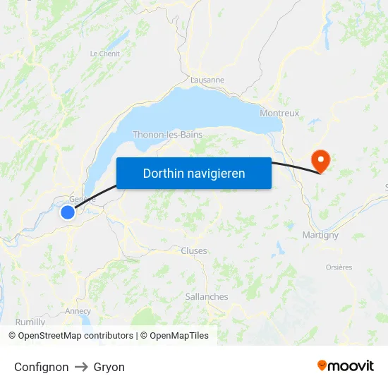 Confignon to Gryon map