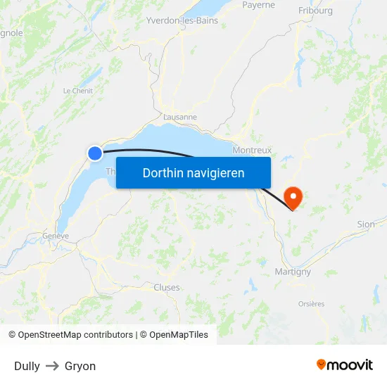 Dully to Gryon map