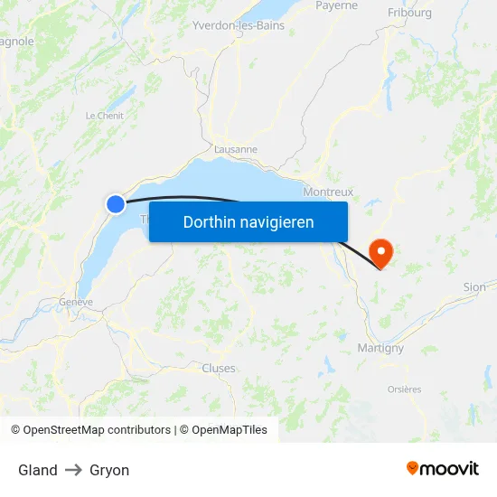 Gland to Gryon map