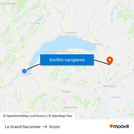 Le Grand-Saconnex to Gryon map