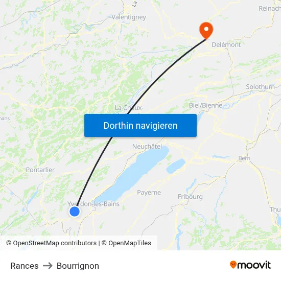 Rances to Bourrignon map