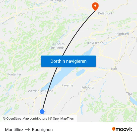 Montilliez to Bourrignon map