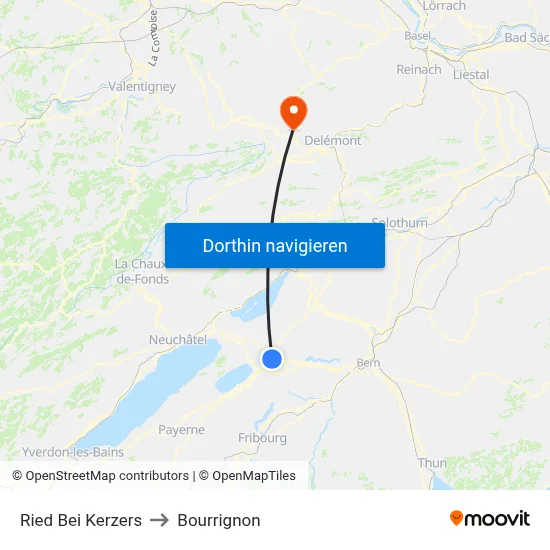 Ried Bei Kerzers to Bourrignon map