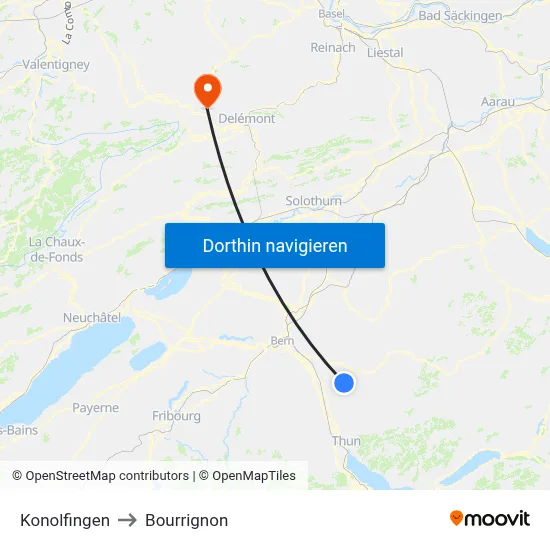 Konolfingen to Bourrignon map