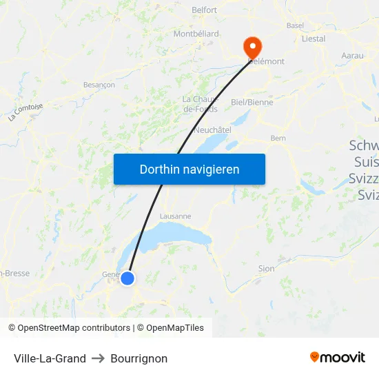 Ville-La-Grand to Bourrignon map