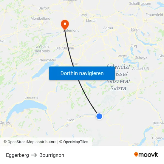 Eggerberg to Bourrignon map