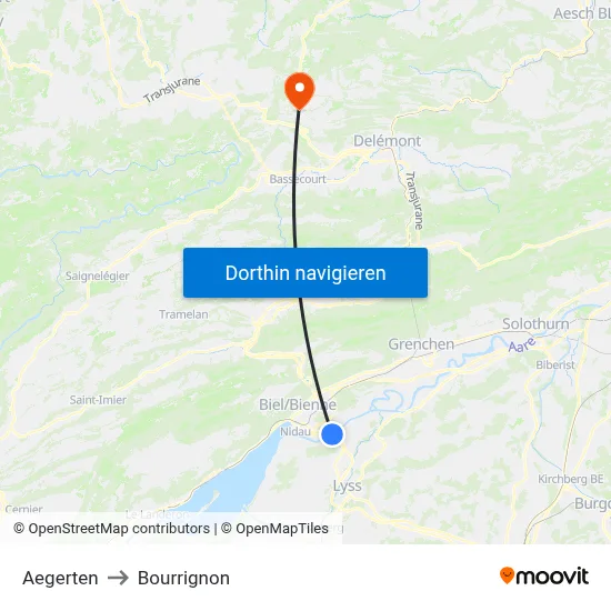 Aegerten to Bourrignon map