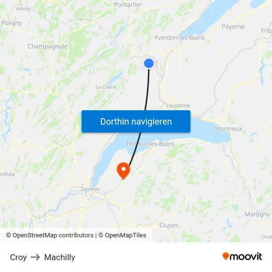 Croy to Machilly map