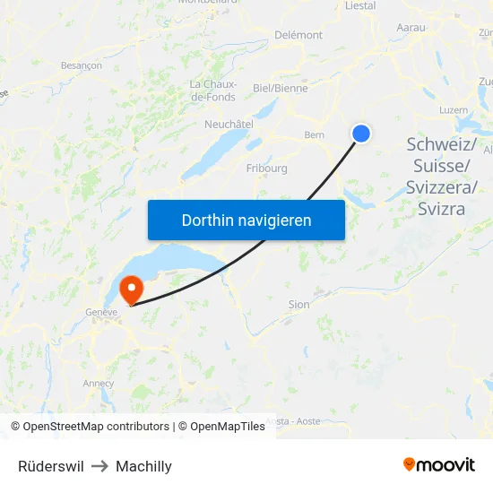 Rüderswil to Machilly map