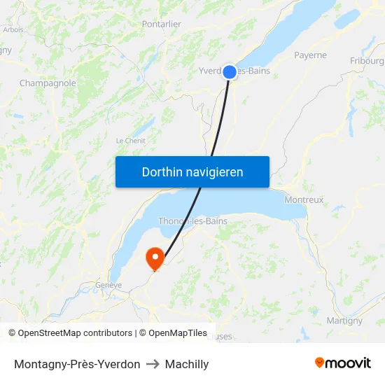 Montagny-Près-Yverdon to Machilly map