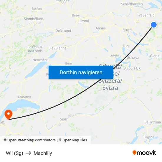 Wil (Sg) to Machilly map
