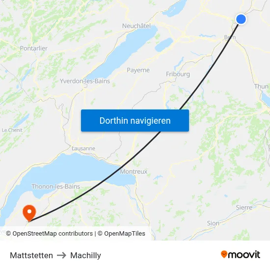 Mattstetten to Machilly map