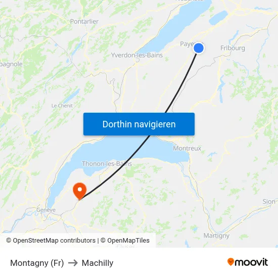 Montagny (Fr) to Machilly map