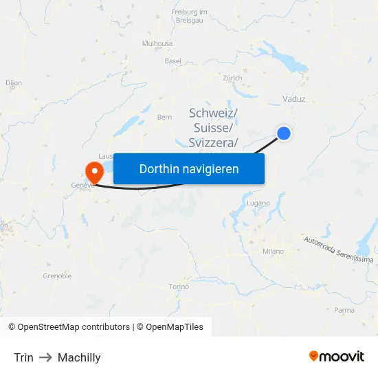 Trin to Machilly map