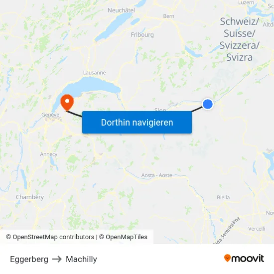 Eggerberg to Machilly map