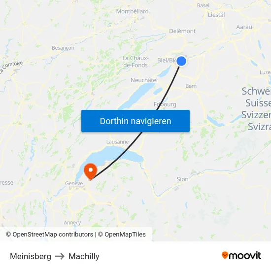 Meinisberg to Machilly map