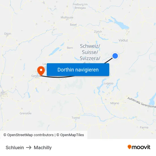 Schluein to Machilly map