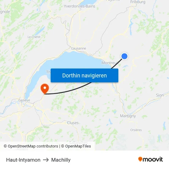 Haut-Intyamon to Machilly map
