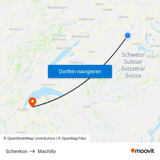 Schenkon to Machilly map