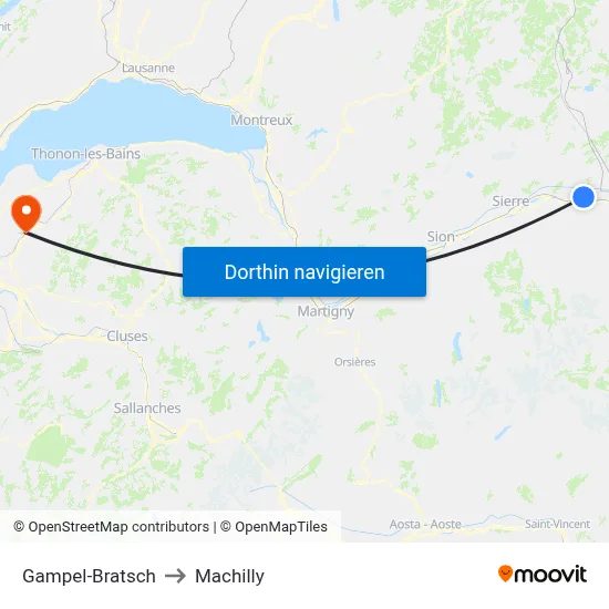 Gampel-Bratsch to Machilly map