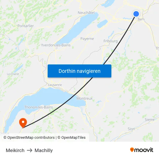 Meikirch to Machilly map