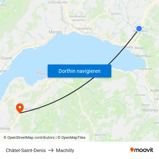 Châtel-Saint-Denis to Machilly map
