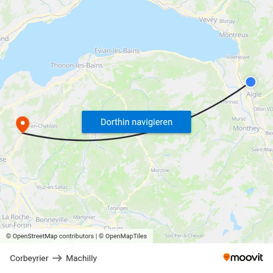 Corbeyrier to Machilly map